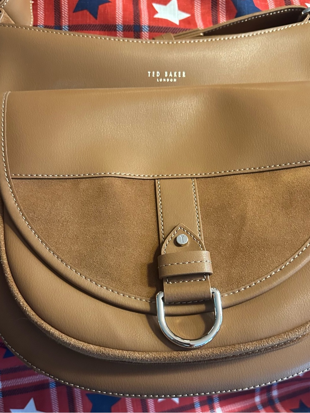 Ted Baker Tan Leather & Suede Saddle Shoulder Bag